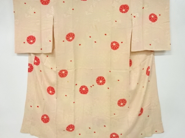 JAPANESE KIMONO / ANTIQUE JUBAN / SILK / MON KINSHA / KIKU